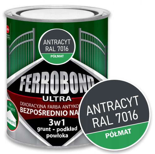 Öl-Phtal-Email für Metall Ferrobond 0,7 l in den Farbtönen Grau und Silber halbmatt