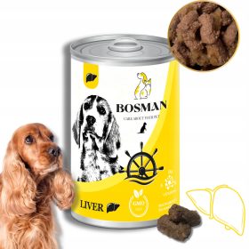    BOSMAN Nassfutter in der Dose für Hunde aller Rassen MIT LEBER 12x1240 g