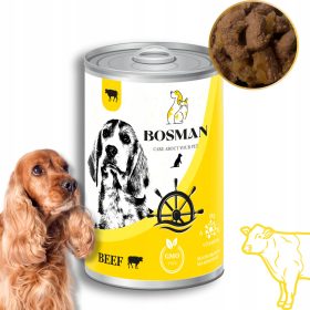    BOSMAN Nassfutter in der Dose für Hunde aller Rassen MIT RIND 12x1240 g