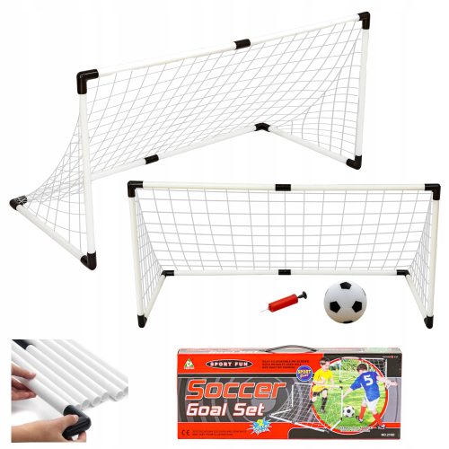 SET zum Zusammenbauen von 2 Fußballtoren für Kinder ab 3 Jahren mit Pumpnadelball
