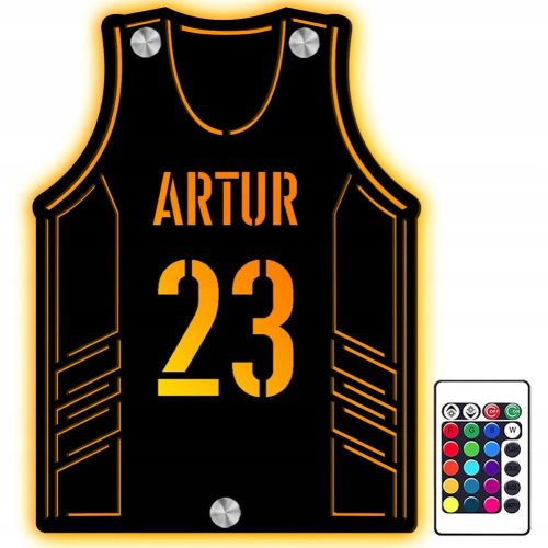 Coole, lustige Gadgets LED-NACHTLAMPE T-Shirt Basketballkorb Geschenk KIND JUNGE 3D
