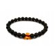  SCHWARZES BERNSTEIN-SCHWARZES PERLEN-ARMBAND FÜR HERREN