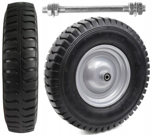 RAD Schubkarrenrad 4.80/4.00-8 VERSTÄRKTER AUFgeblasenER ROHR + ACHSE