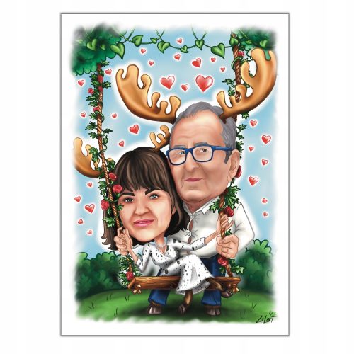 Coole, lustige Gadgets Geschenk Hochzeitstag Dankeschön Karikatur A3