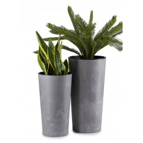    HowHomely Blumentopf 57 cm x 30 x 57 cm Durchmesser 30 cm Kunststoff in den Farben Grau und Silber