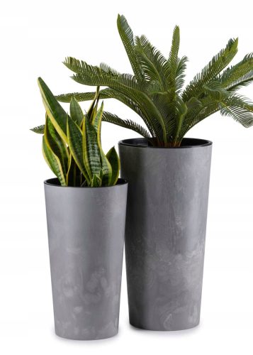  HowHomely Blumentopf 57 cm x 30 x 57 cm Durchmesser 30 cm Kunststoff in den Farben Grau und Silber