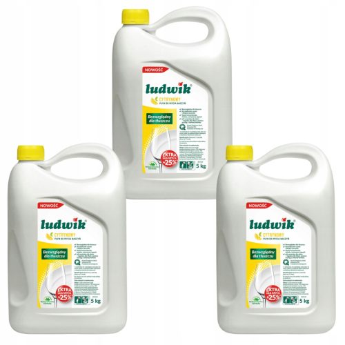  Set mit 3x Ludwik Cytrynowy Geschirrspülmittel 5kg