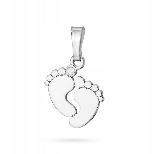  SILBERANHÄNGER pr. 925 Fuß mit Zirkonia, Geschenk für Mama + Gravur