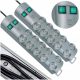 2× Brennenstuhl Primera-Line Steckdosenleiste 10 Steckdosen 2 m Silber