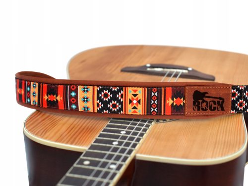  GITARRENGURT Leder mit Gravur und Muster – Gitarren-Banjo-Ukulele