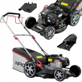    Benzin-Rasenmäher mit NAC-Korb, 125 cm³ Fassungsvermögen. Korb 60 l, Schnittbreite 46 cm
