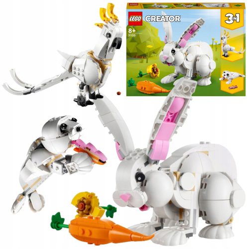  LEGO Creator 399331 Lego-Konstruktionssteine 3-in-1-Vogel-Kaninchen-Hasen-Siegel-Häschen-Spielzeug, weiß