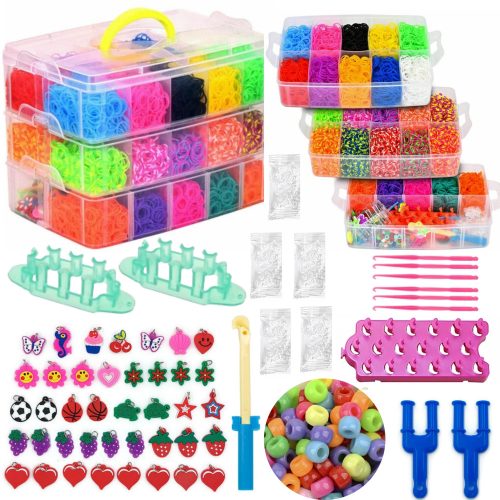  GUMMI FÜR DIE HERSTELLUNG VON ARMBÄNDERN GUMMI-SET XXXXL 15000 Stück PERLEN GESCHENK