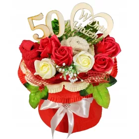    Großer Handtuchstrauß GEBURTSTAG GESCHENK Handtuch mit Duftseife und Rosen