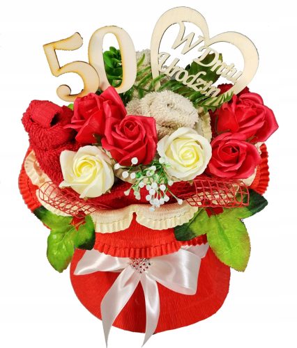  Großer Handtuchstrauß GEBURTSTAG GESCHENK Handtuch mit Duftseife und Rosen