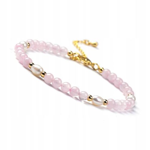  Süßwasserperlen-Rosenquarz-Armband