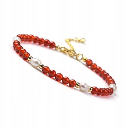  Karneol-Süßwasserperlen-Armband