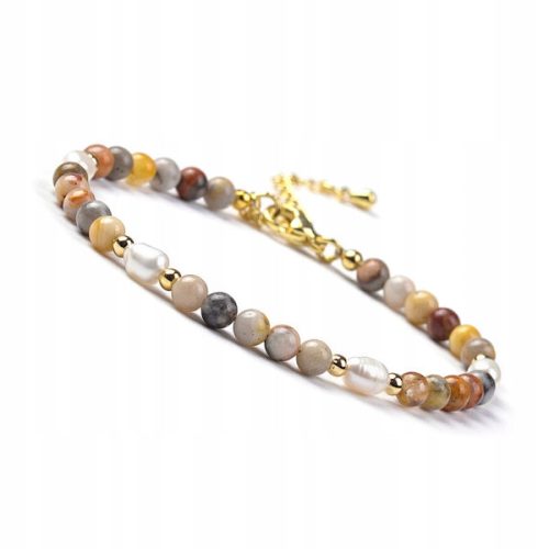  Süßwasserperlenarmband Sunny Jasper