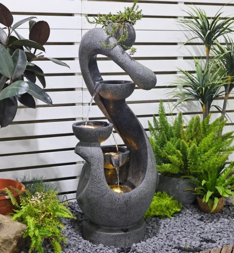  GARTENBRUNNEN „MIA“ Höhe 124 cm!! Ausbildung LED!! GARTEN-TERRASSE-PATIO!!