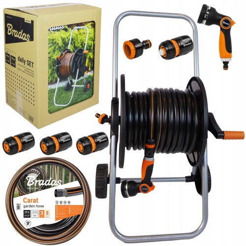  Gartenschlauch auf Wagen, Trommel, Rolle, Set, Bewässerung, stark, widerstandsfähig, 1/2–20 m