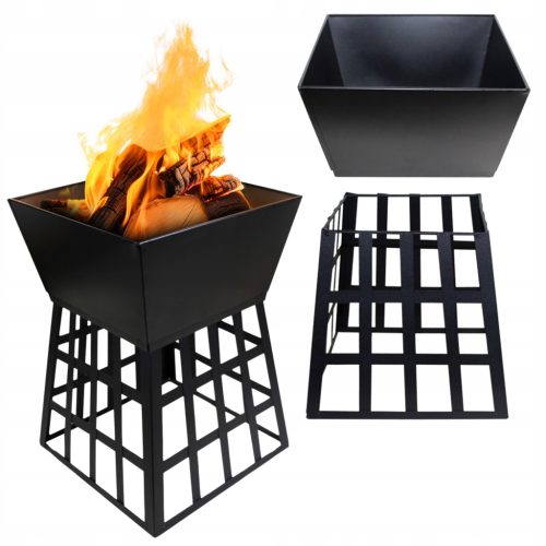  Gartenfeuerstelle Napoli 33 cm für Lagerfeuer Grillkessel Stahl schwarz