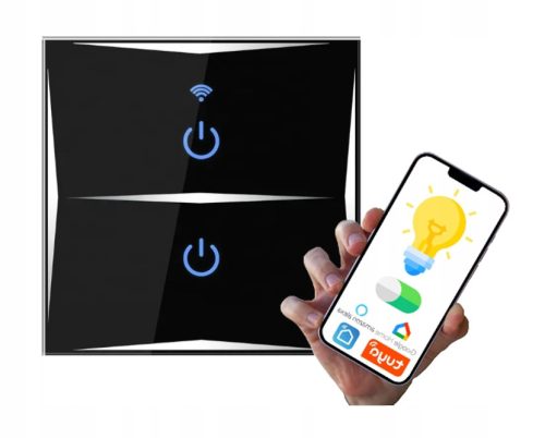  LED-LICHTSCHALTER DOPPEL PREMIUM SMART WIFI GLASS TOUCH