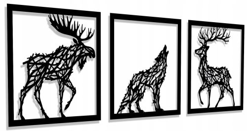 Bilder an der Wand #3 _ TRIPTICS _ 3D DURCHGEBRACHTES DEKORBILD Wohnzimmer FILZ schwarz _ Breite 114 cm