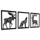 Bilder an der Wand #3 _ TRIPTICS _ 3D DURCHGEBRACHTES DEKORBILD Wohnzimmer FILZ schwarz _ Breite 114 cm