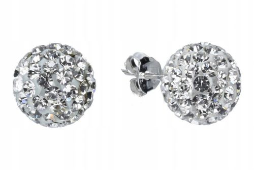  Ohrringe aus 925er Silber, 10 mm große Swarovski-Kugeln
