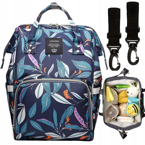  LEQUEEN RUCKSACK-TASCHEN-ORGANISATOR FÜR EINEN KINDERWAGEN FÜR MUTTER, PAPA, BLÄTTER 3in1