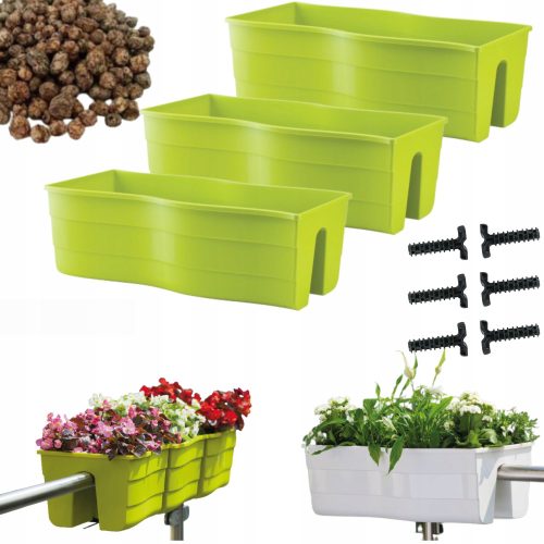 Form-Plastic Blumentopf 58,5 cm x 29 x 20 cm, Kunststoff in den Farben Grau und Silber