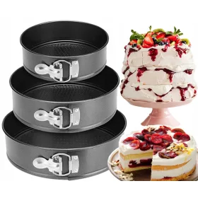   3x CAKE TIRE CAKE BACKBLECH KUCHENFORM-SET 3-tlg. 18/20/22 cm