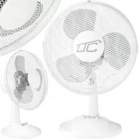    LTC Tischventilator FAN SCHREIBTISCHVENTILATOR LEISE LEISTUNGSSTARK FÜR BÜRO weiß