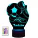  LED Schreibtisch-Nachtlampe FUSSBALL FUSSBALLSPIELER KORK 3D R14 + NAMENGRAVUR