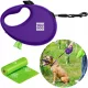  Automatische Hundeleine mit Beutelbehälter, Größe M, lila