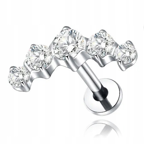  HELIX LABRET OHRRING ZIRKONIA SILBER TITAN 1,2/6