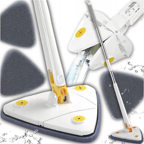 Shopek Rotationsmopp Dreieckiger Mopp + 3 Einsätze 26,5 cm