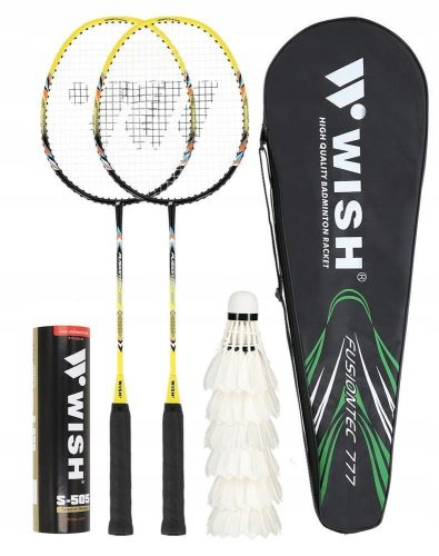 Satz Schläger mit Federball WISH FUSIONTEC 777K + Satz Federbälle WISH S505-06