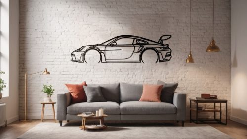 Bilder an der Wand Porsche GT3 RS Wanddekoration Metallkunst
