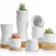  Blumentopf T4 6,5 cm x 6,5 x 5 cm Durchmesser 6,5 cm Keramik weiß