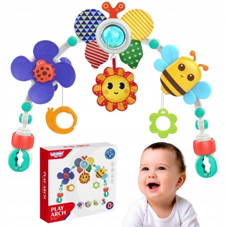  BOGENSTIRNBAND, SENSORISCHER ANHÄNGER, RASSEL FÜR DAS BETT, KINDERWAGEN, WOOPI-SITZ