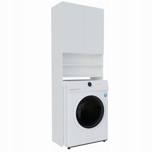 BADEZIMMERREGAL, WEISSER WASCHMASCHINENSCHRANK, 4 REGALE