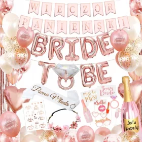    GIRLANDE BALLONS FÜR BACHELORETTE PARTY DEKO-SET KRANZ BOHO SCHÄRPE