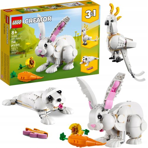  LEGO Ideas 311336 Legosteine Set 3in1 Weißer Robbenhase Papagei Kakadu Geschenktiere