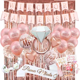    BACHELORETTE PARTY SET DEKORATIONEN BALLONS SASH WREATH BANNER CURTAIN ROSE