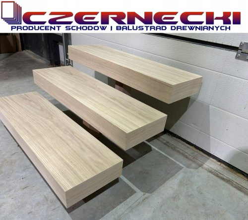 Regalstufen aus Eichenholz, freitragende Treppen aus Eichenholz