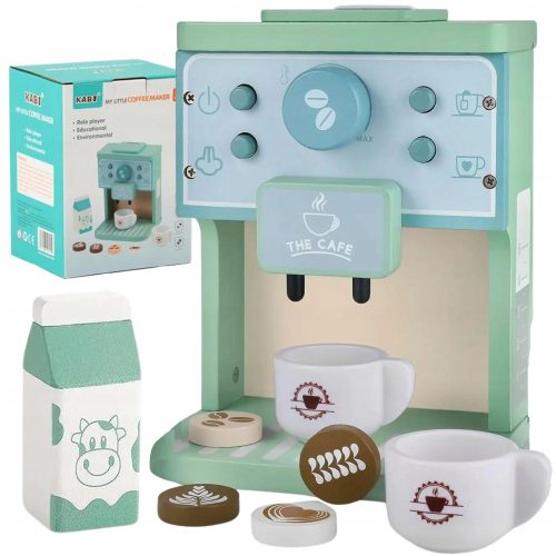  KAFFEEMASCHINE AUS HOLZ FÜR KINDER MIT TASSENZUBEHÖR