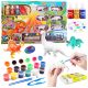  MEGA-SET GROSSE DINOSAURIER ZUM BEMALEN KREATIVER FIGUREN, FARBENMARKER, EIER