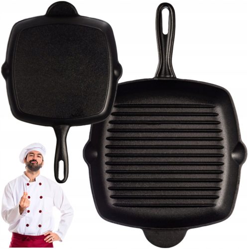  Zilner traditionelle Bratpfanne, GRILLPFANNE, 27 cm, Gusseisen
