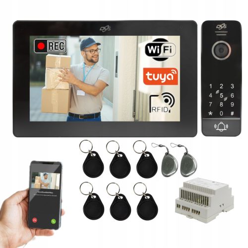 DVS Polska Video-Gegensprechanlage-Set DVS-FHS0701KR/BB (WIFI + APP)